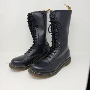 Dr Martens 14 Eye Tall Leather Black Boots 15822